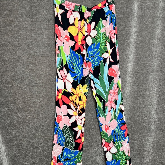 Zara Trafaluc Collection Tropical Floral Wide Leg Jogger | Multi - Picture 3 of 3